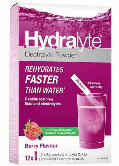 Hydralyte Electrolyte Powder, Berry, 12 X 6G Packets