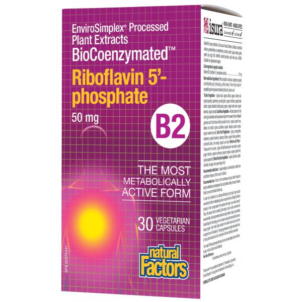 Natural Factors BioCoenzymated Riboflavin 5'-Phosphate 50 mg, 30 Veggie Caps