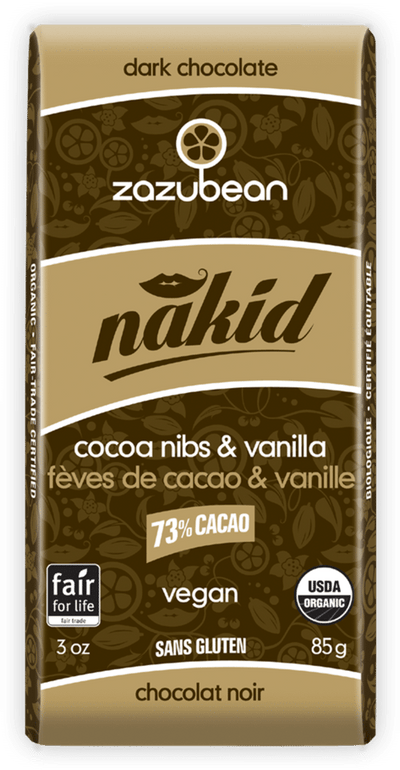 Zazubean Nakid: Cocoa Nibs & Vanilla, 85 g