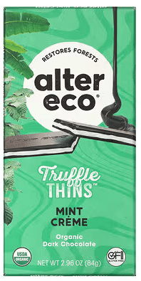 Alter Eco Truffle Thins 60% Dark Chocolate Mint Crème, 84 g