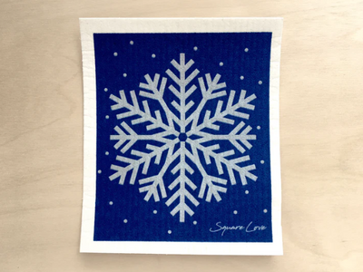 Square Love Swedish Sponge Cloths - Silver Snowflake