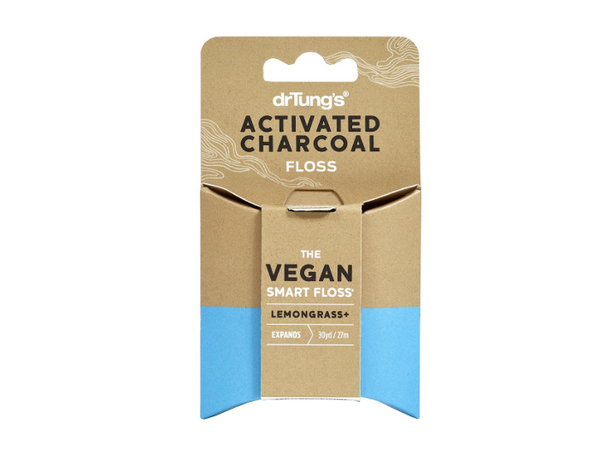 Dr. Tung's Smart Floss, Activated Charcoal + Lemongrass, 30 yd