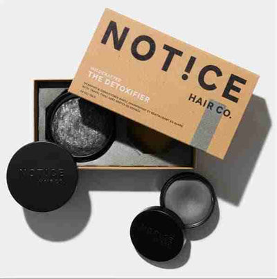 Notice Hair Co The Detoxifier Shampoo + Conditioner Bars With Travel Tins