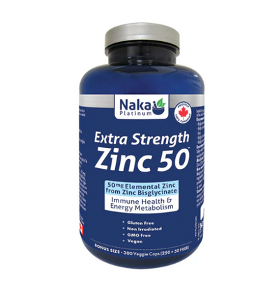 Naka Extra Strength Zinc Bisglycinate 50 mg, 300 Vcaps