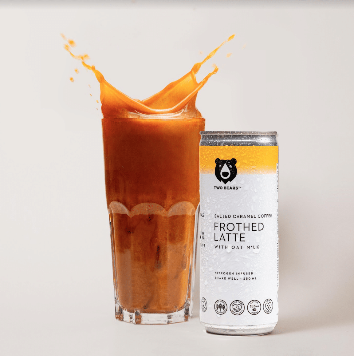 Two Bears Frothed Salted Caramel Oat Milk Latte, 207 mL