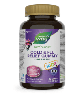 Nature's Way Sambucus Cold & Flu Relief Kids Gummies, 60 Gummies