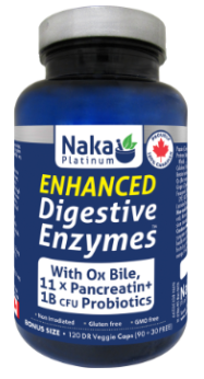 Naka Platinum Enhanced Digestive Enzymes With Ox Bile, 120Caps