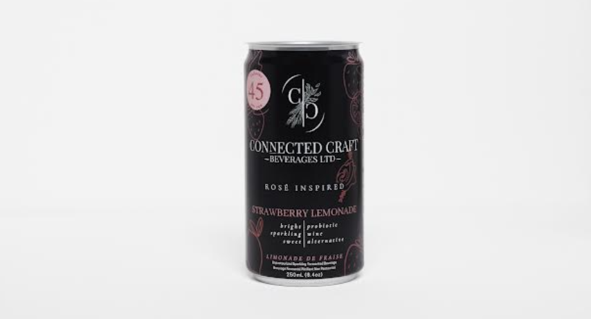 Connected Craft Beverages Strawberry Lemonade Kombucha, 250 mL