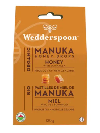 Wedderspoon Organic Manuka Honey Drops, Echinacea, 120 g