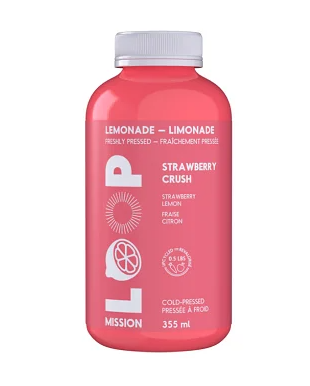 Loop Mission Strawberry Crush Cold-Pressed Lemonade, 355Ml