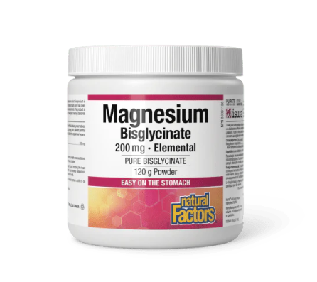 Natural Factors Magnesium Bisglycinate 200Mg Powder, 120G