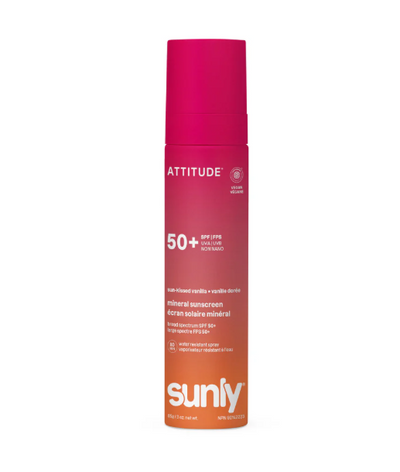 Attitude Living - Mineral Sunscreen Spray SPF 50 - Vanilla, 85G