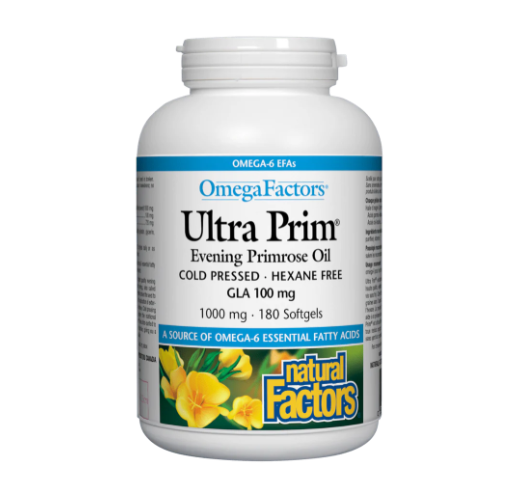 Natural Factors Ultra Prim Evening Primrose Oil1000mg, 180Softgels