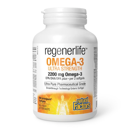 Natural Factors Regenerlife Omega-3 Ultra Strength 2200 mg, 90 Softgels