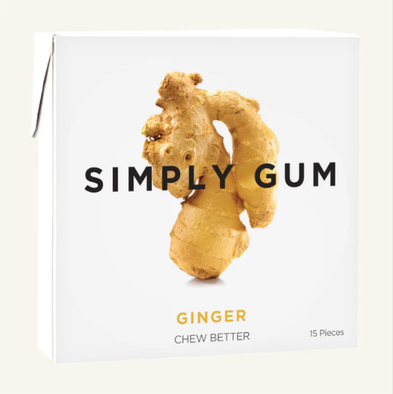 Simply Gum Ginger Natural Chewing Gum, 15Pc