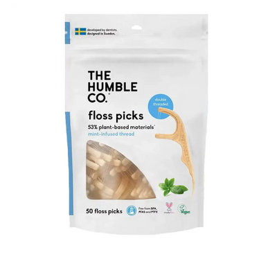 The Humble Co. Dental Floss Picks Mint, 50Ct