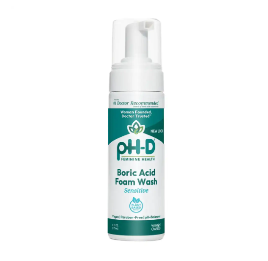 pH-D Feminine Health Boric Acid Sensitive Foam Wash, 177 mL
