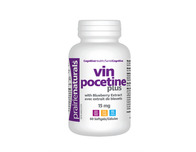 Prairie Naturals Vinpocetine Plus 15 mg, 60 Softgels