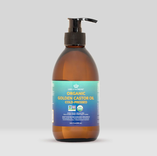 Queen Of The Thrones Organic Golden Castor Oil Cold-Pressed, 250Ml