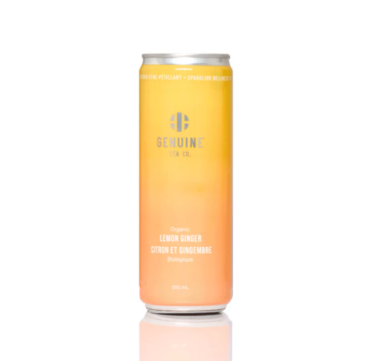 Genuine Tea Co. Organic Sparkling Lemon Ginger Sencha Iced Tea, 355 mL
