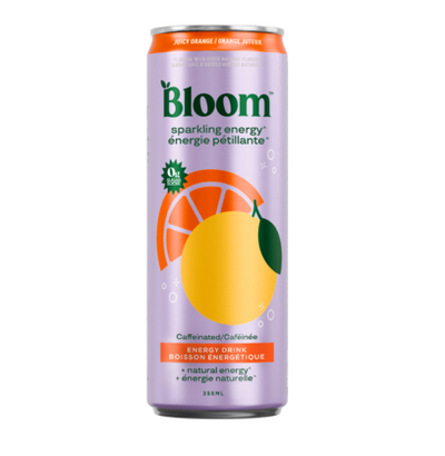 Bloom Sparkling Energy Drink, Juicy Orange, 355 mL