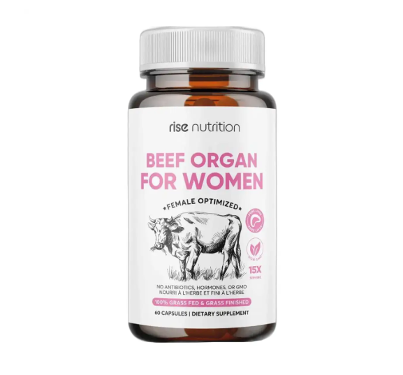 Rise Nutrition Grass-Fed Beef Organs For Women, 60Caps