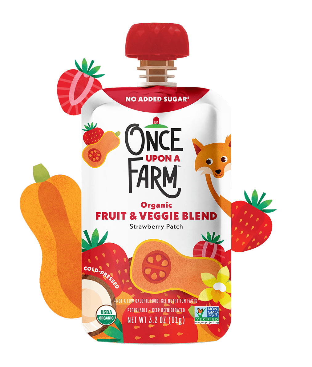 Once Upon A Farm - Organic Fruit & Veggie Blend: Strawberry Patch, 91G