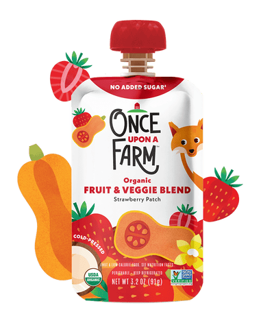 Once Upon A Farm - Organic Fruit & Veggie Blend: Strawberry Patch, 91G