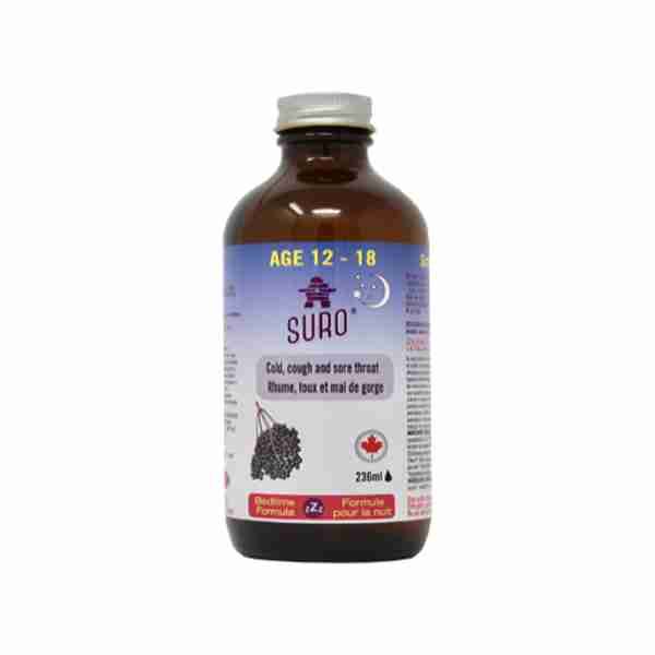 Suro Cold, Cough, Sore Throat Elderberry Syrup, Ages 12-18