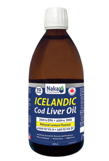 Naka - Icelandic Cod Liver Oil, Natural Lemon Flavour, 500Ml