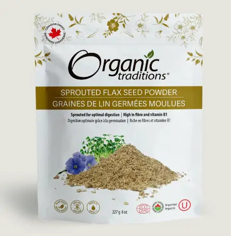 Organic Traditions Sprouted Flax Seed Powder, 227G