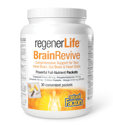 Natural Factors RegenerLife BrainRevive, 30 Packets