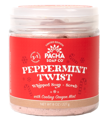 Pacha Soap Co. Whipped Soap + Scrub - Peppermint Twist, 227G