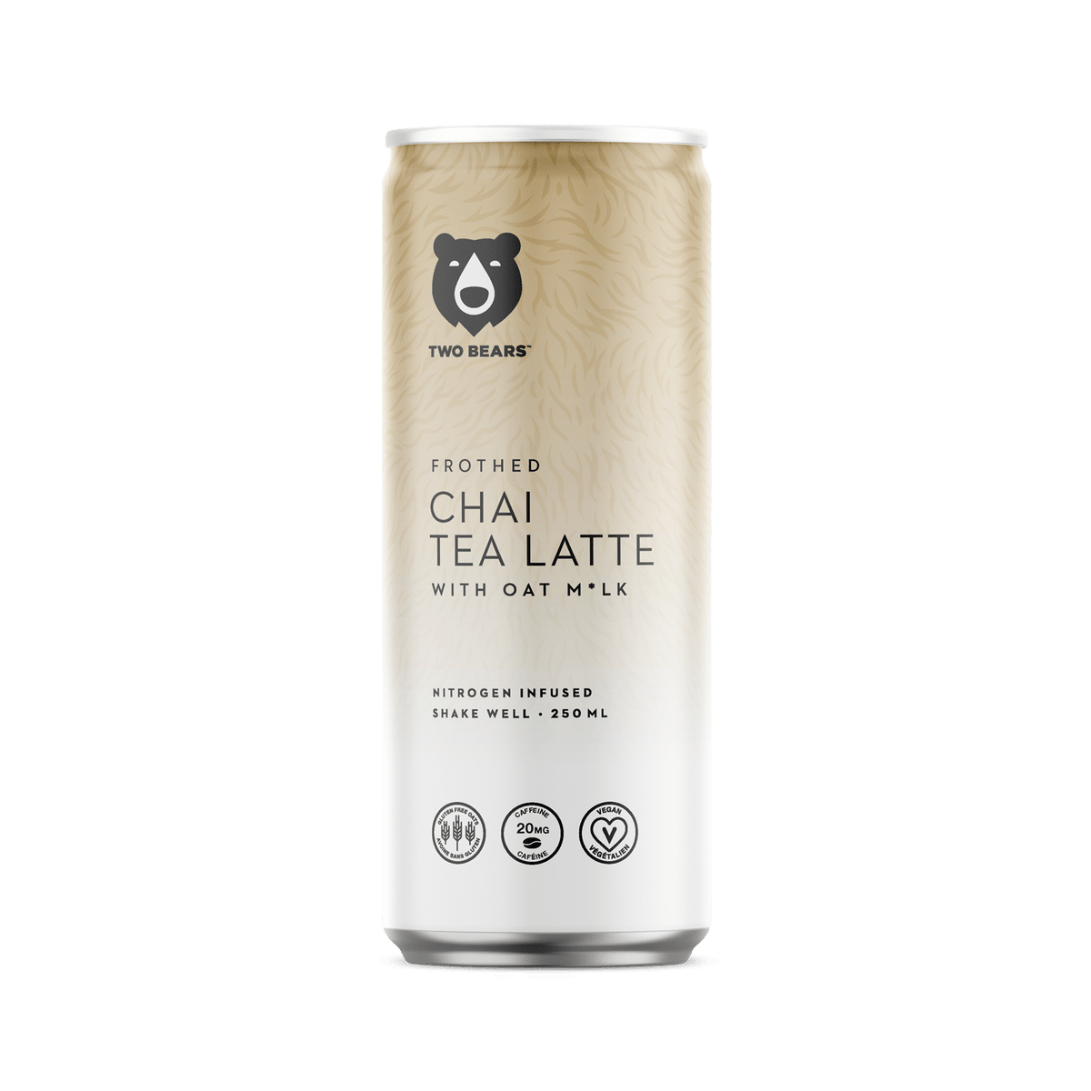 Two Bears Frothed Chai Tea Latte with Oat Milk, 207 mL