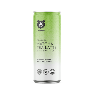 Two Bears - Frothed Matcha Tea Oat Milk Latte, 207Ml
