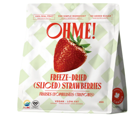 Oh Me! Freeze Dried Strawberries (Sliced), 46G