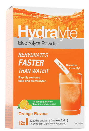 Hydralyte Electrolyte Powder, Orange, 12 X 6G Packets