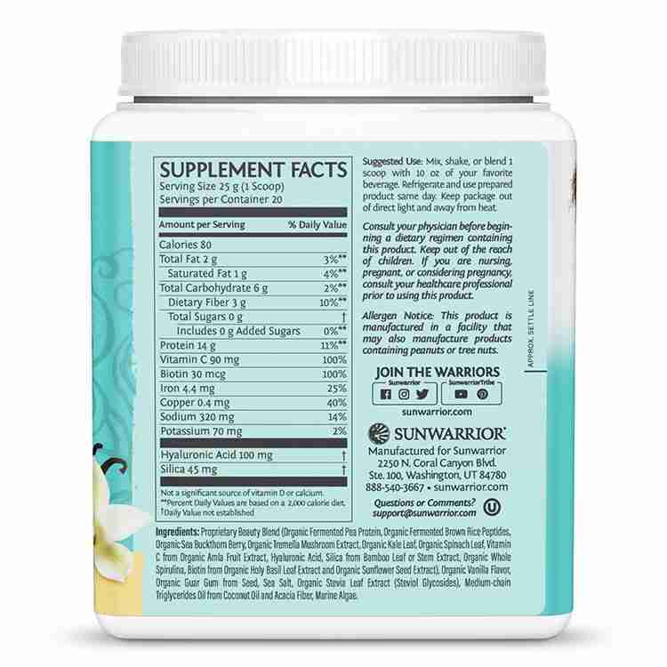 Sunwarrior Collagen Building Protein Peptides: Tahition Vanilla 500G