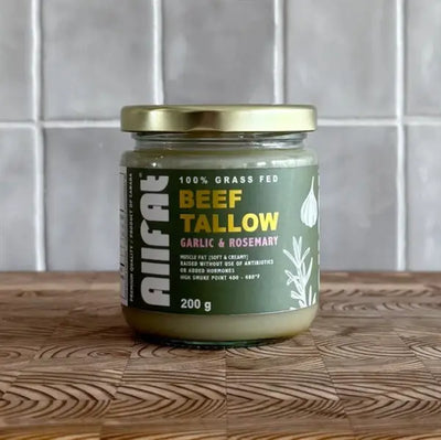 Allfat - 100% Grass Fed Garlic & Rosemary Beef Tallow 200G