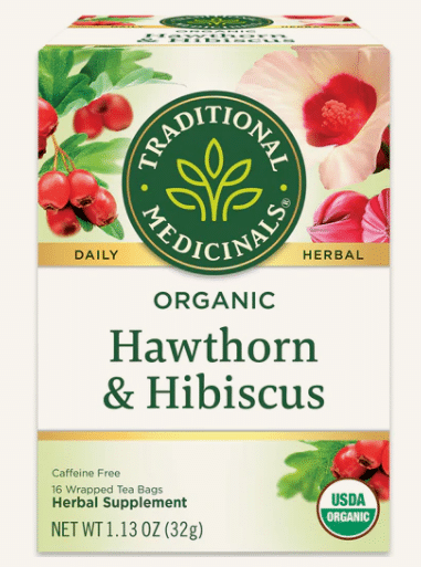 Traditional Medicinals - Organic Hawthorn W/ Hibuscus Tea, 16 Bags