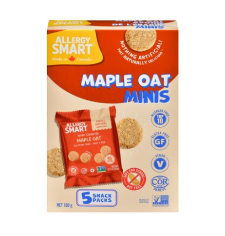 Allergy Smart Maple Oat Mini Cookies, 10 Pack