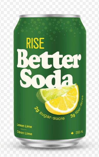 RISE Kombucha Better Soda, Lemon Lime 355Ml