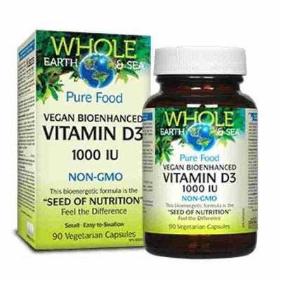 Whole Earth & Sea Vitamin D3 1000 IU 90 Veggie Caps