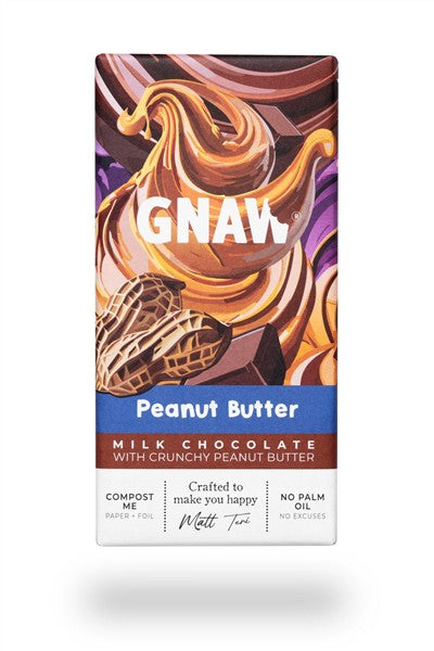 Gnaw Peanut Butter Milk Chocolate Bar, 80G