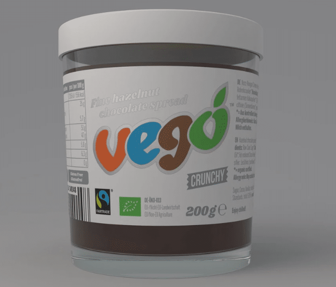 Vego - Vegan Hazelnut Cocoa Spread (Crunchy), 200G