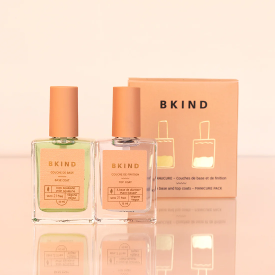 Bkind Nail Polish Manicure Pack - Nail Polish Base And Top Coats
