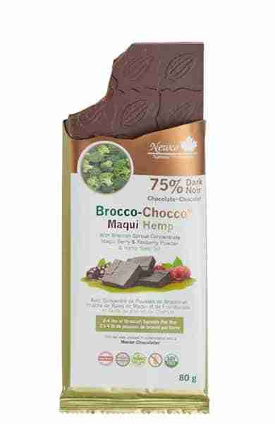 Brocco-Chocco Maqui Hemp 75% Dark Chocolate Bar, 80G