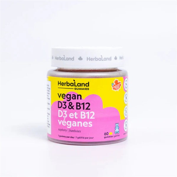 Herbaland Vegan D3 & B12 Gummies, 60 Count