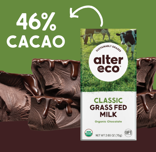 Alter Eco Organic Grass Fed Milk Chocolate, 75 g