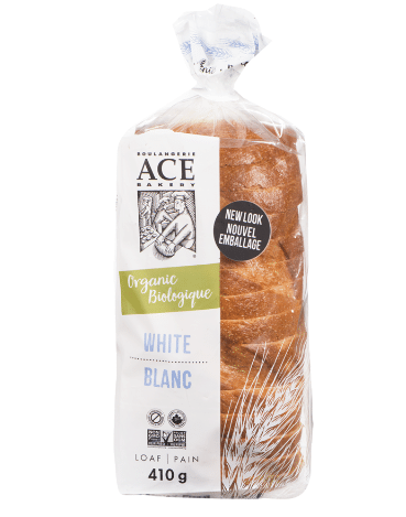 Ace Organic White Sliced Bread, 410G